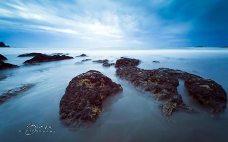 Morrison bay - stone, ocean, sky, landscape, photography, water, wallpaper, wave, rocks, hd, abstract, reflection, clouds, se, scene