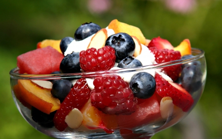 Dessert - dessert, fruits, sweet, raspberries