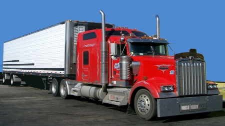 Kenworth - truck, trailer, red, 12, Kenworth