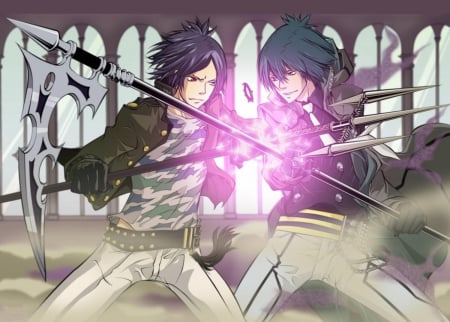 Mukuro Vs Daemon - tridant, vongola familgia, mist, mukuro rokudo, mukuro vs daemon, anime, daemon spade, katekyo hitman reborn, manga