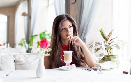 * Good time...* - breakfast, people, female, model