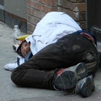 Homeless man on the streets of Toronto Ontario Canada