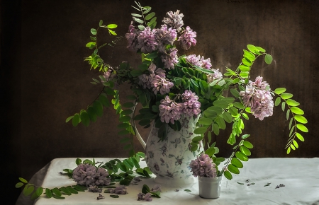 Still Life - flowers, vase, purple, still life