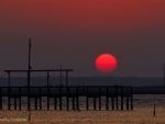 Red Hot Sunset Off The Pier