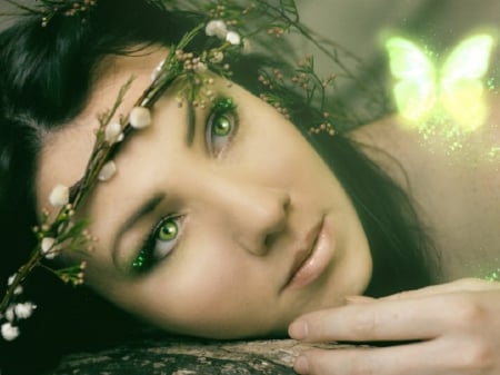 Beautiful Green Eyes - beautiful, woman, eyed, green