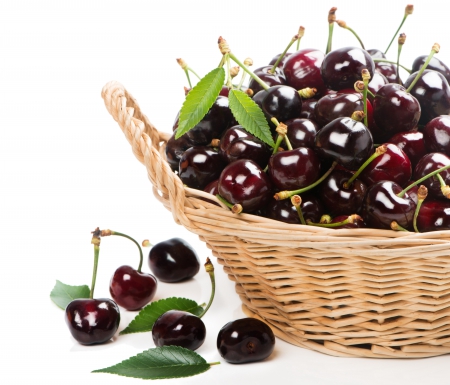 ♥Cherry♥ - berries, basket, fresh, cherry, sweet