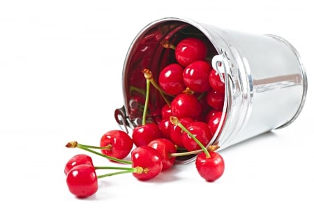 ♥Cherry♥ - berries, fresh, bucket, cherry