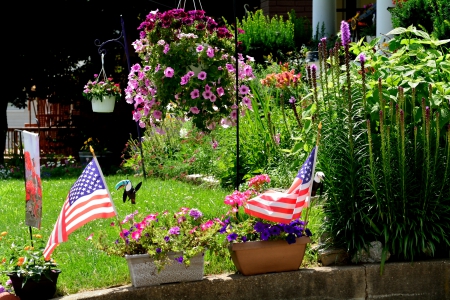 A Floral 4th Of July - flag and flowers, red white and blue, 4th of july, A Floral 4th Of July