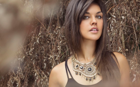 Women - bokeh, jewelry, portrait, eyes