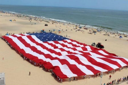 Patriot Beach - patriot, Patriot Beach, patriotic, beach, patriotism, 4th of july