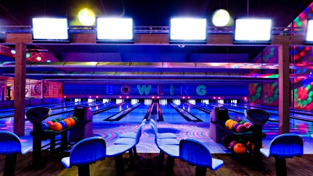 Bowling - pins, night bowling, bowling balls, lanes, bowling