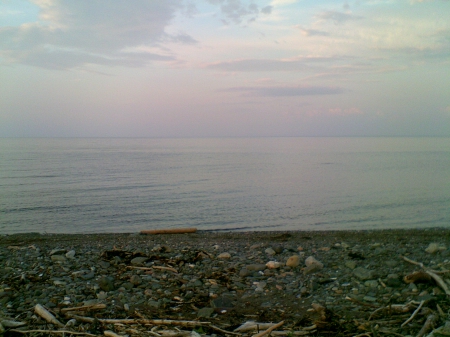 Warm day to relax - water, sky, blue, rocks