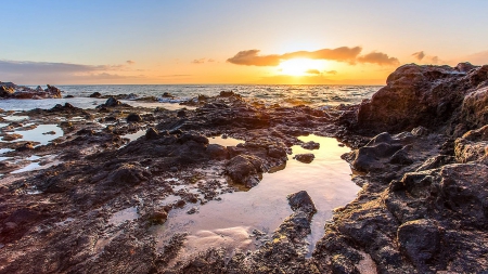 Kamaole Beach - cool, fun, beach, sunset, ocean, nature