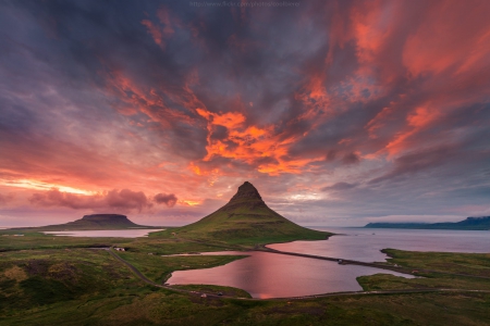 Kirkfujell - cool, kirkfujell, fun, iceland, sunset, nature, mountain