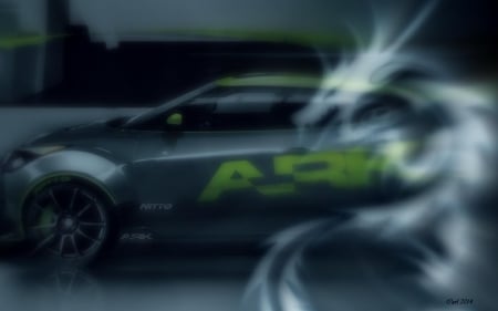 Ghost Rider - Car, Veloster, fantasy, Hyundai, Art, Ghost