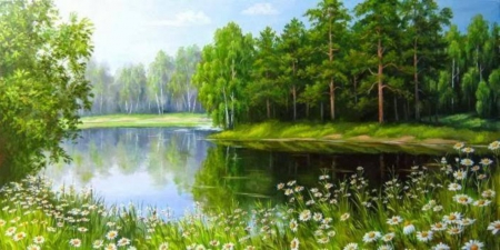 Beautiful Nature - flowers, nature, beautiful, green, lake, forest, wild