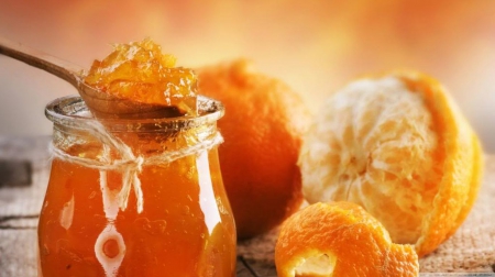 Orange jam - abstract, close-up, summer, jam, photography, food, HD, orange, macro, fruit, dessert, wallpaper