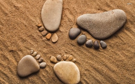 Footprints - nature, hd, abstract, 3d, photography, footprint, sand