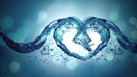 Water Abstract Love - hd, love, abstract, 3d, water