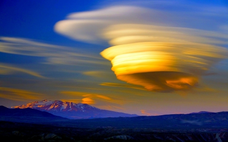 Beautiful - sunset, mountain, cloud, beautiful