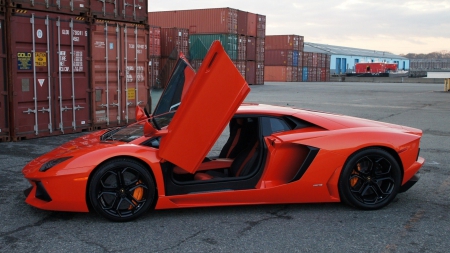 Lamborghini Aventador LP700 - 06, 07, car, lamborghini, aventador, picture, 2014, orange