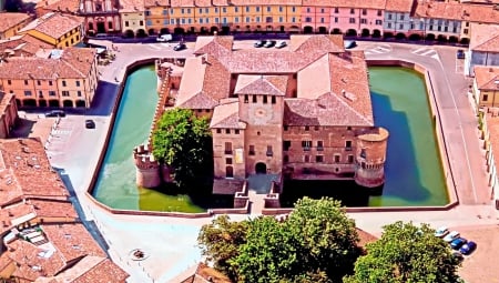 Fontanellato_Italy - sky, trees, italy, panorama, monument, view, river, castle, architecture, medieval, old, landscapes, ancient, building, houses, hills, italia, village, town