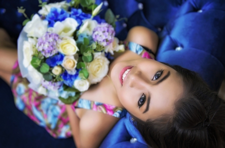 Model - flowers, girl, women, model