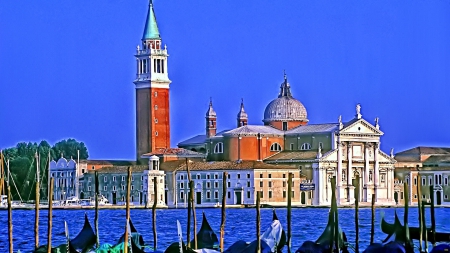 Venice_Venezia_Italy - reflections, mountain, venezia, view, old, venice, landscapes, houses, sky, water, sea, city, colors, architecture, Italia, buildings, village, laguna, homes, ancient, green, Italy, painting, panorama, rocks