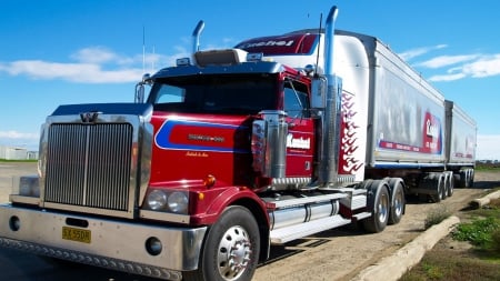 Unknown Truck - unknown, rig, red, truck