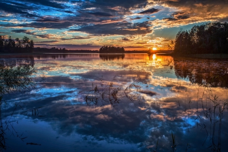 * Beautiful sunset * - nature, orange, sky, sunset