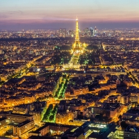 Nightscape of Paris, France