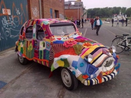 WHAT THE? - knitted, the, what, car, cover