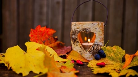 âœ¿autumn leavesâœ¿ - leaves, candle, colors, aitumm