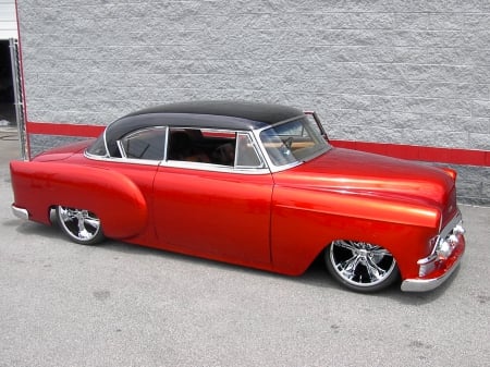 Candy Red Ride - cruiser, lowered, chevy, car