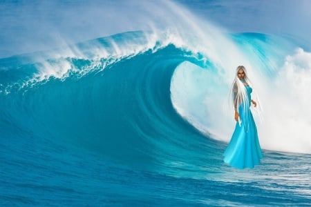 Queen Of The Waves - waves, surf, ocean, blue