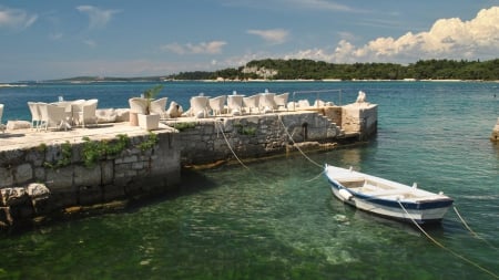 Croatia - pier, boats, croatia, boat, europe