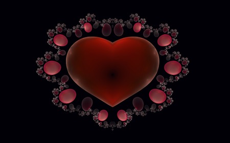 Simply A Heart - abstract, fractal red, heart, wallpaper