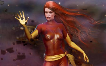 Phoenix - fantasy, woman, red, angel, death, reborn, control