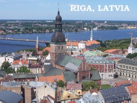 Riga - cities, buildings, latvia, architecture, cityscapes, houses, rivers, riga, urban, bridges