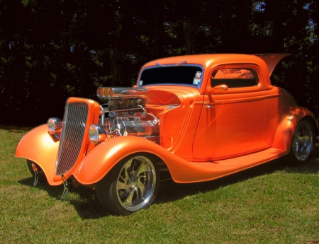 Orange Custom Rod - street rod, carf, hot rod, orange rod