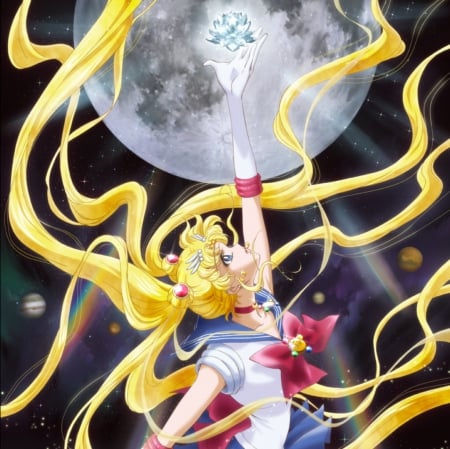 Moon Crystal - space, usagi, usagi tsukino, blonde, blond, scenery, sailormoon, magical, twin tails, anime, twintail, serenity, lovely, female, tsukino, blond hair, princess serenity, beautiful, girl, anime girl, blonde hair, sailor moon, crystal, tsukino usagi, pretty, magical girl, beauty, sweet, twintails, twin tail, long hair, nice, moon, planet, scene, princess