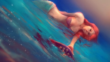 Mermaid - girl, fantasy, mermaid, cg