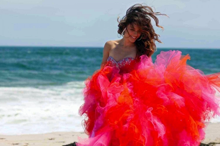 Elegant Beauty - gown, beach, beautiful, photography, fashion, dress, girl, girls, red, model