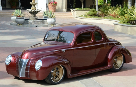 1940-Ford-Coupe - Hotrod, Gold Rims, Classic, 1940