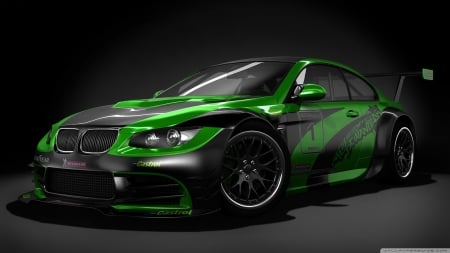 bmw - green, black, bmw, car