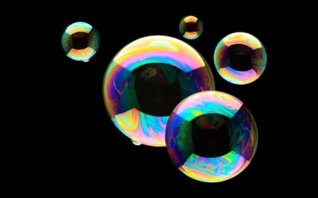 ..Bubbles.. - abstract, photography, HD, dark, colours, black, colorful, macro, bubbles, wallpaper