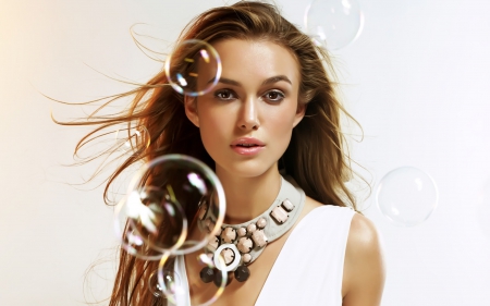 Bubbles - Woman, Beautiful, White dress, Bubbles