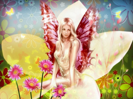 *â˜†Butterfly wingsâ˜†* - wings, girl, fantasy, pinl