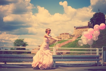 Rules of life - bride, femininity, rules of life, pink balloons, wedding, beauty