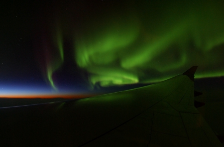 Boeing 747-430 - 747, boeing, aurora borealis, in filght